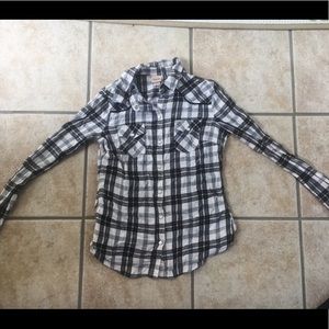 Black & White Plaid Button Down
